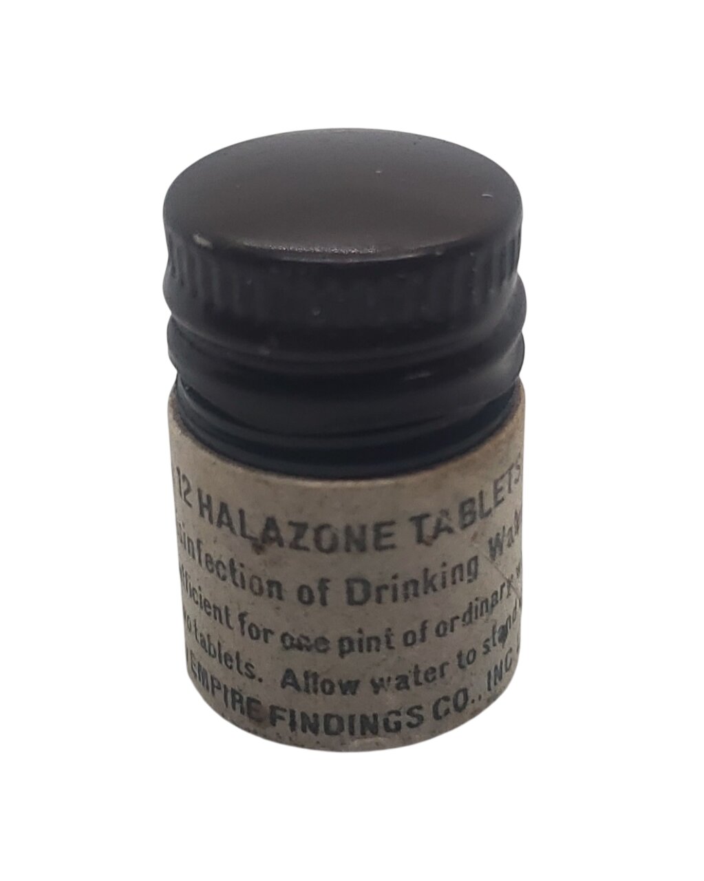 militaria : Fiole Halazone purification eau US WW2