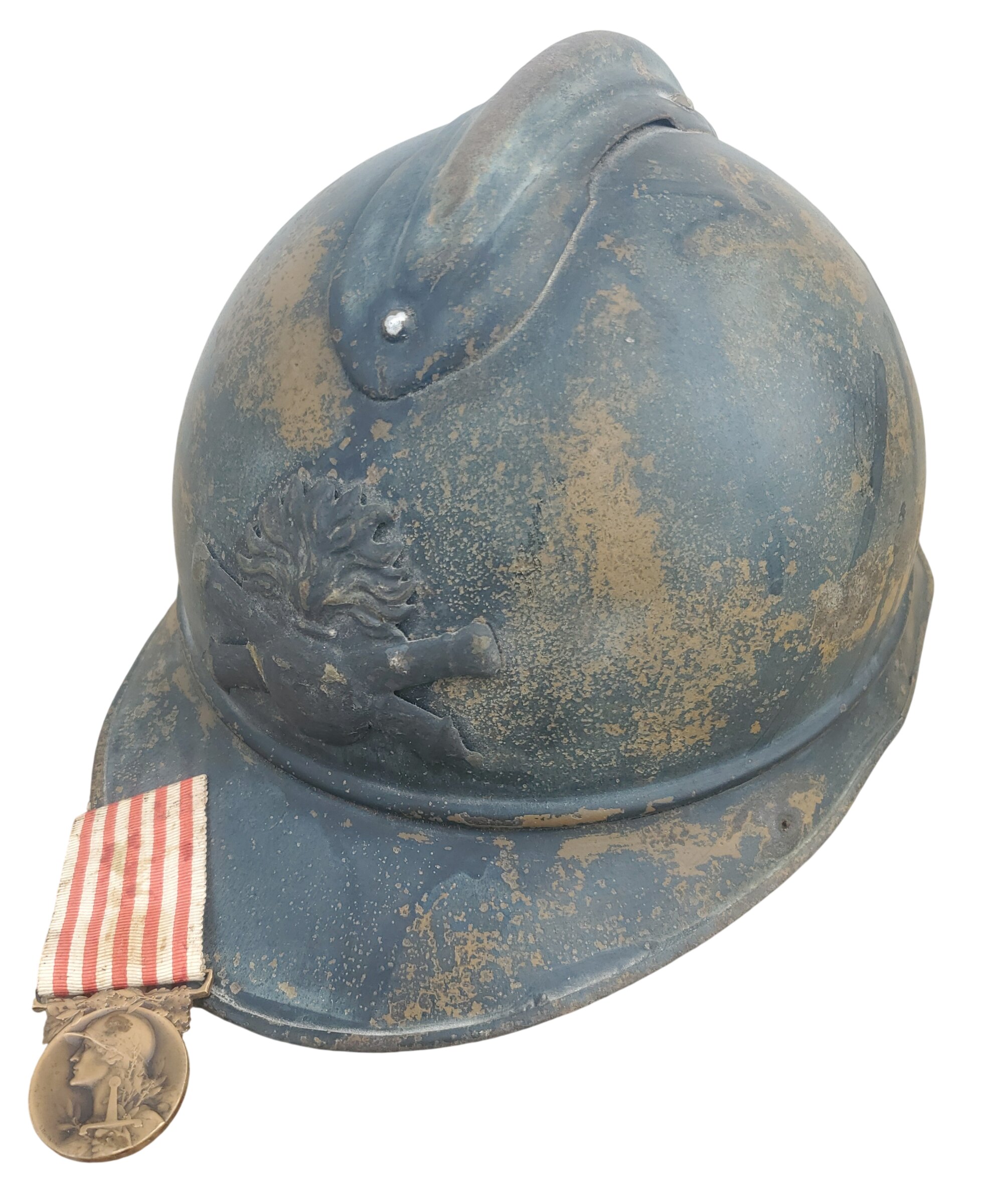militaria : Casque adrian modèle 1915 artillerie BH/moutarde FR WW1