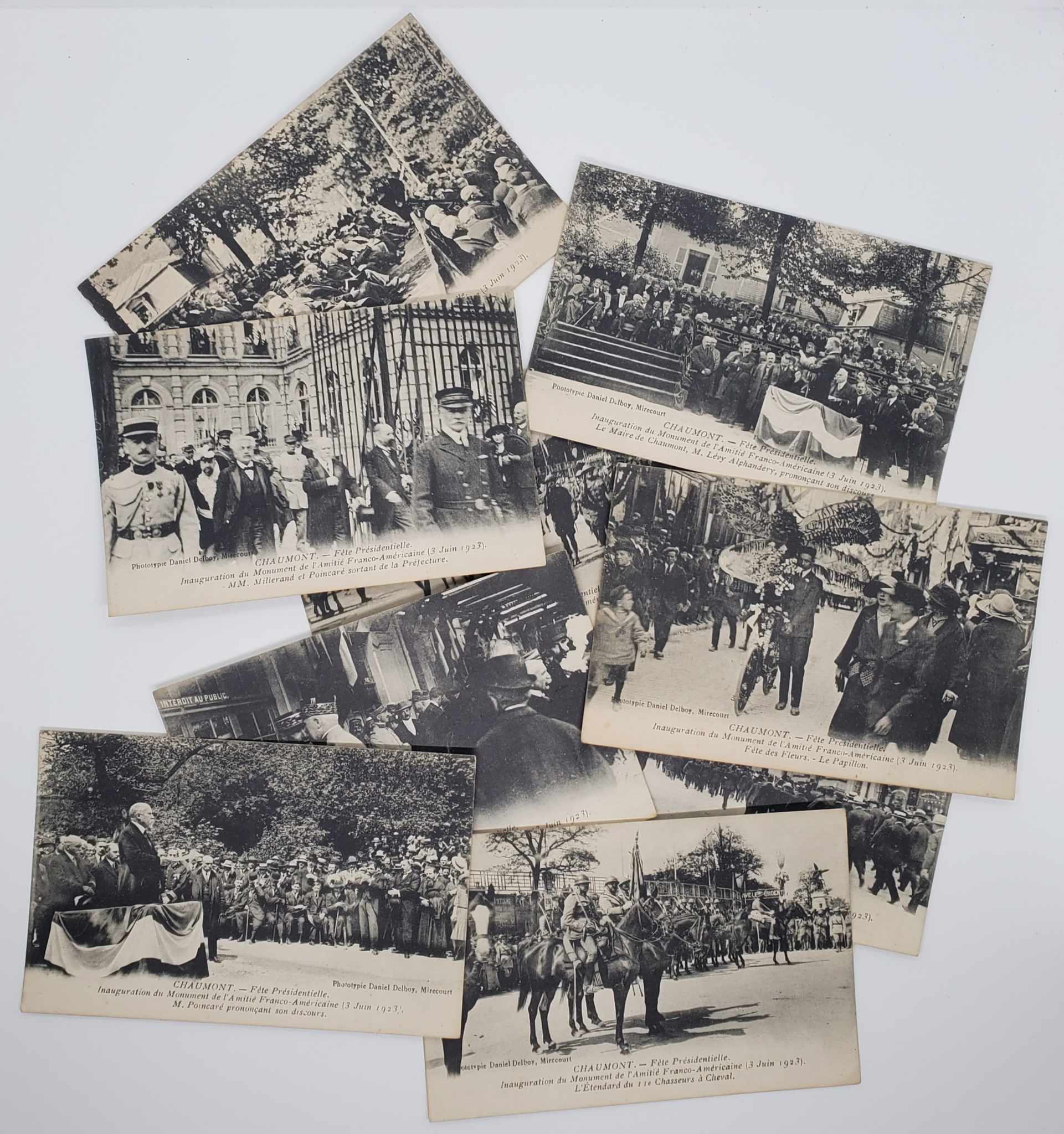 militaria : Lot photographies/cartes postales inauguration Chaumont