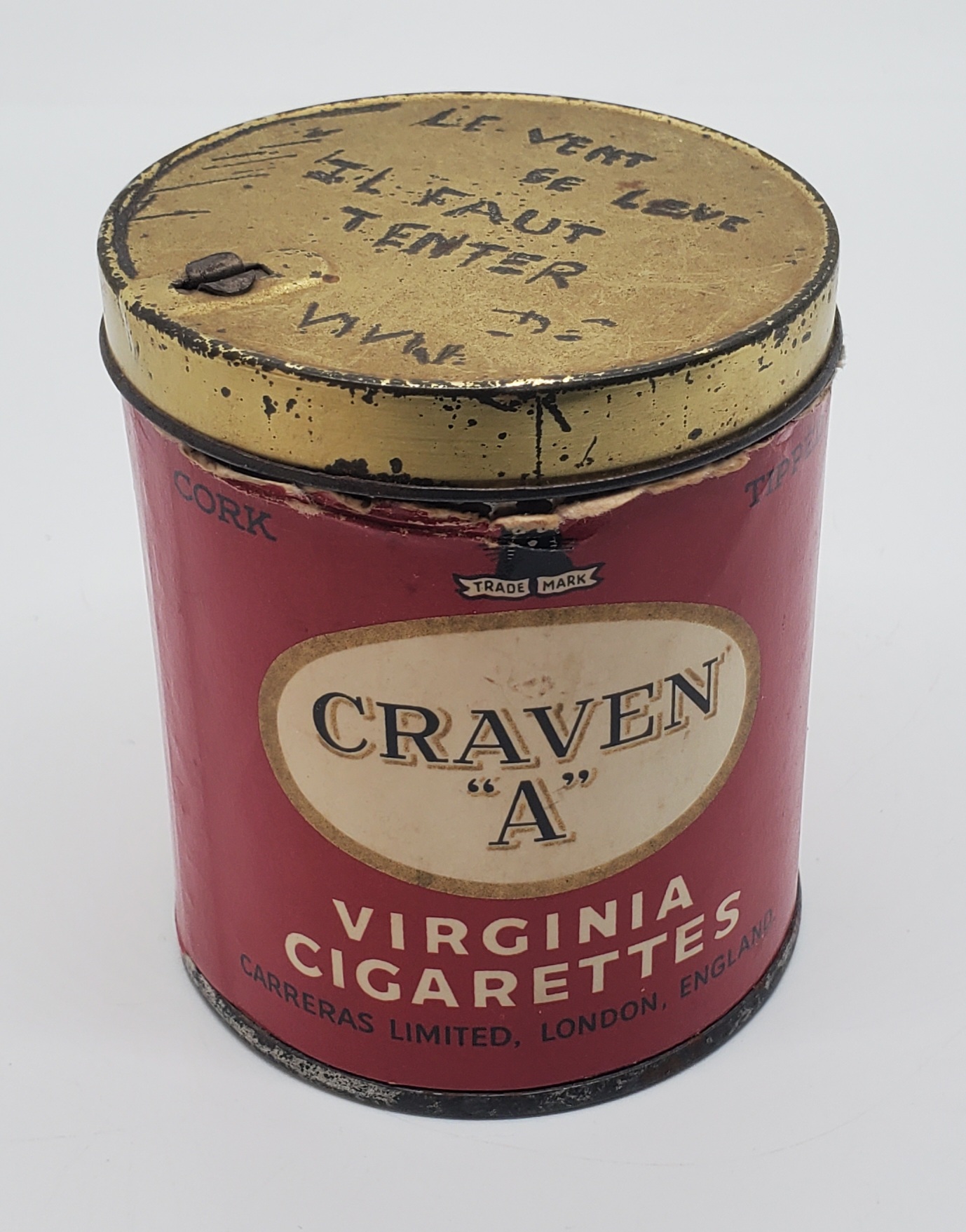 militaria : Boite vide ronde cigarettes Craven GB/US WW2